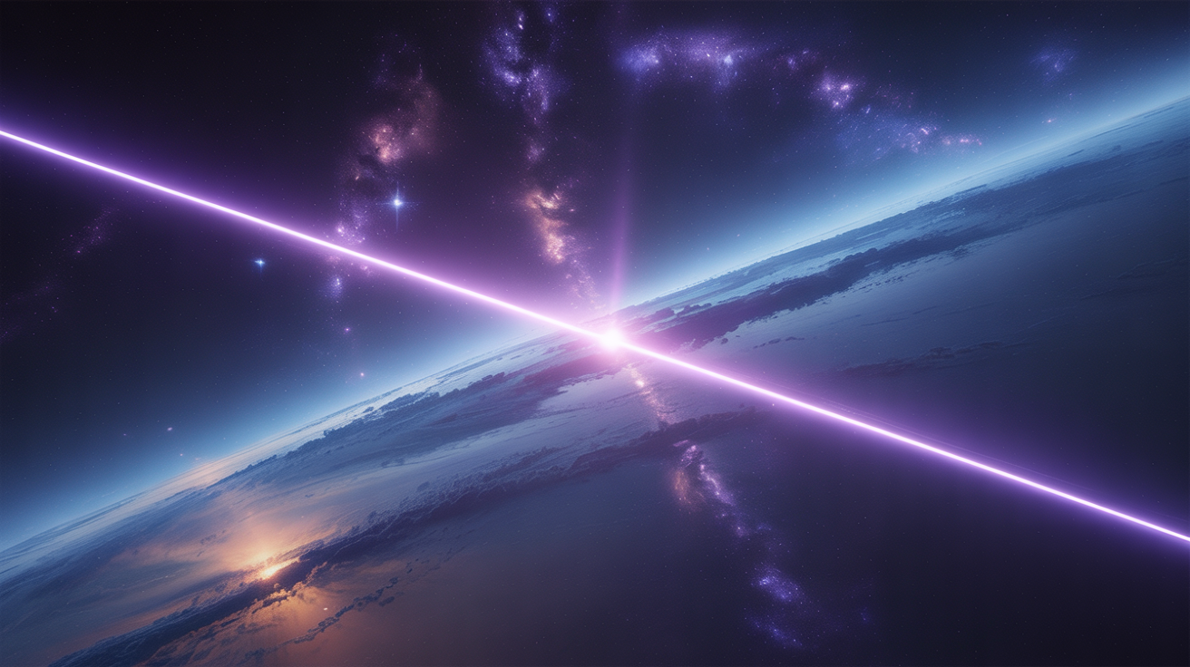 Cosmos místico com nebulosas e luz dourada
